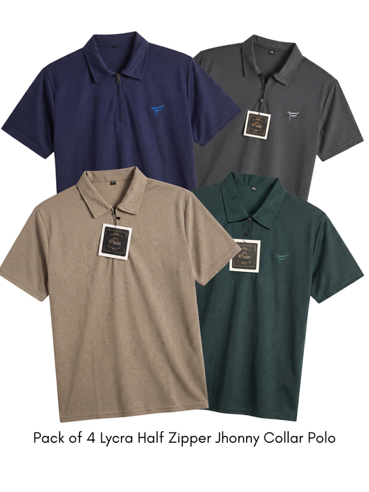 Pack of 4 Lycra Johnny Colar Polo | Summer Fit