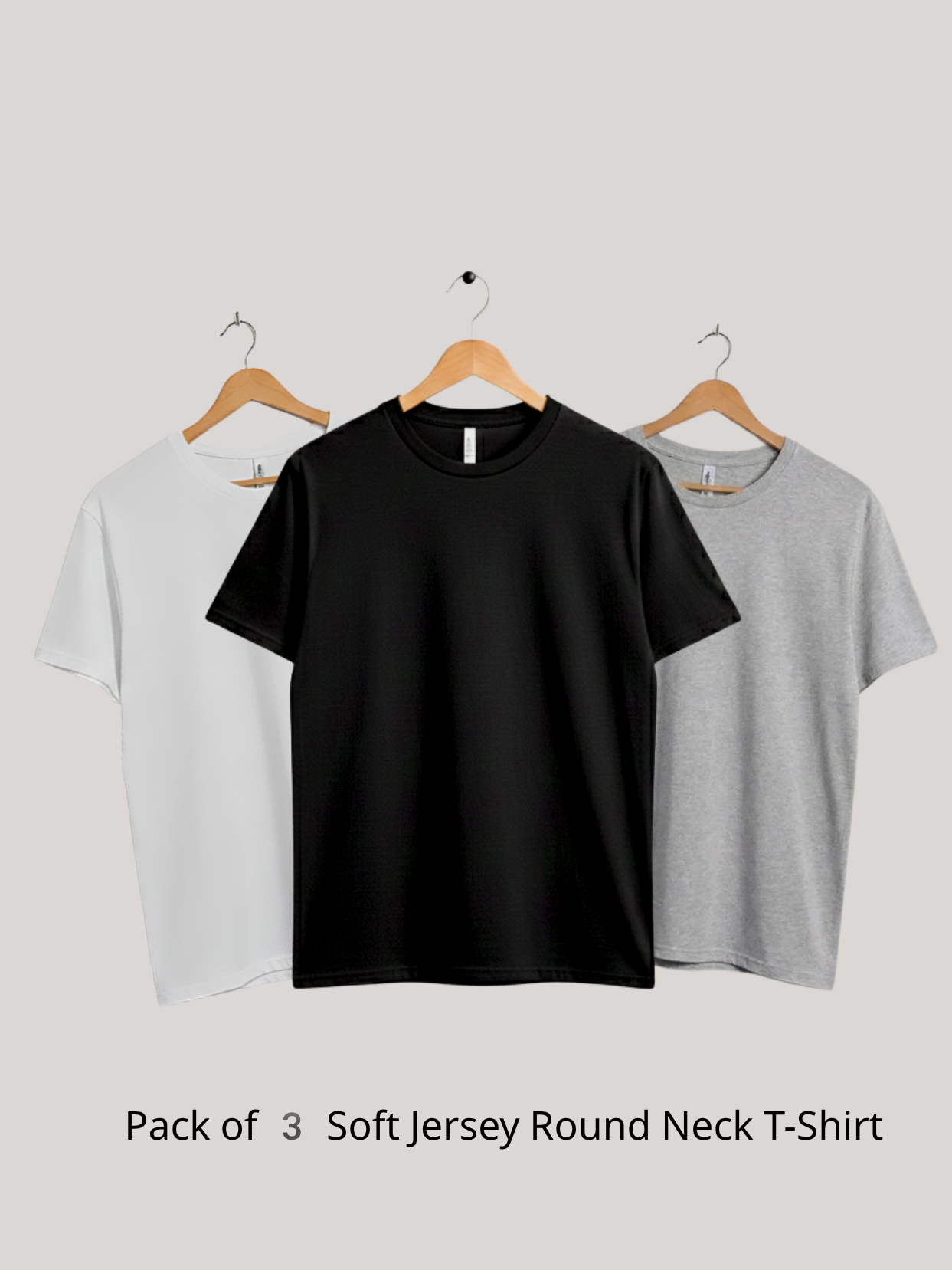 Pack of 3 Soft Jersey Round Neck T-Shirt | Summer Collection