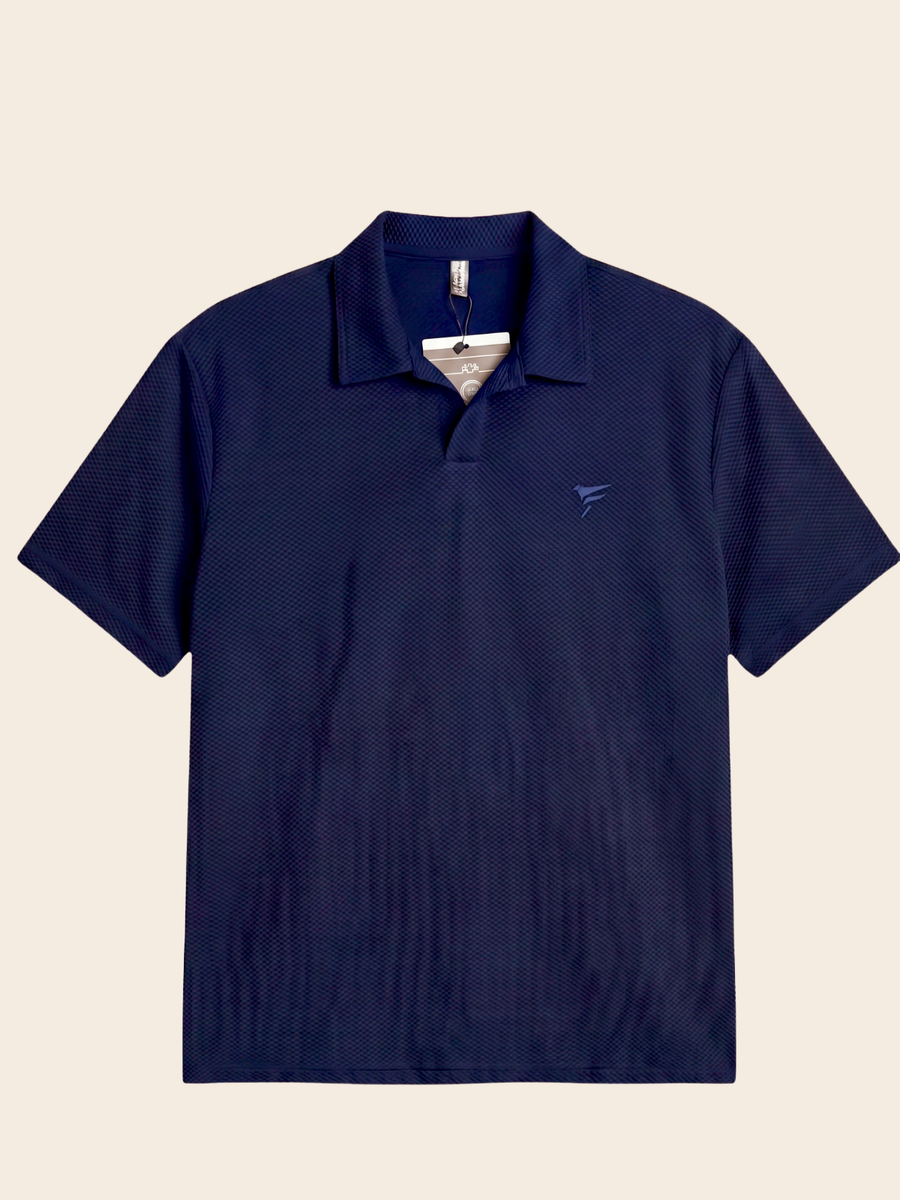 Navy Pk Lycra johnny Collar Polo| Summer Fit