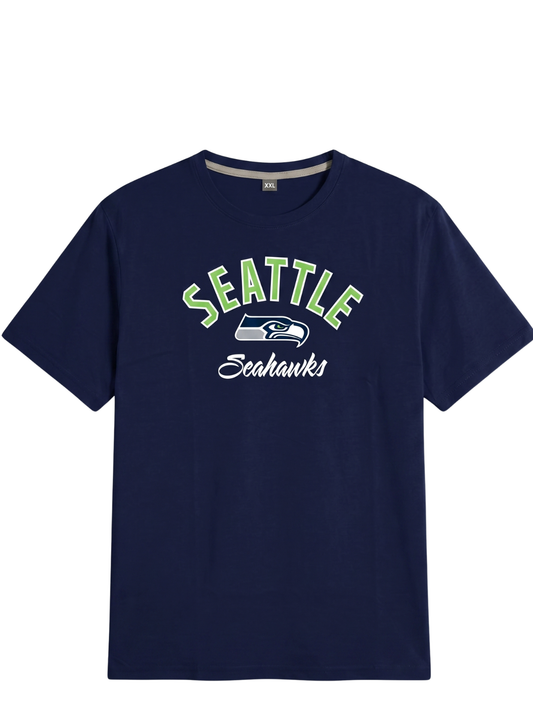 Printed Navy Blue Round Neck T-Shirt | Summer Edition