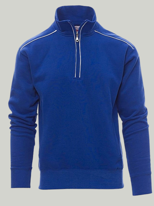 Tipping Royal Blue payper Mock Half Zip Sweatshirt