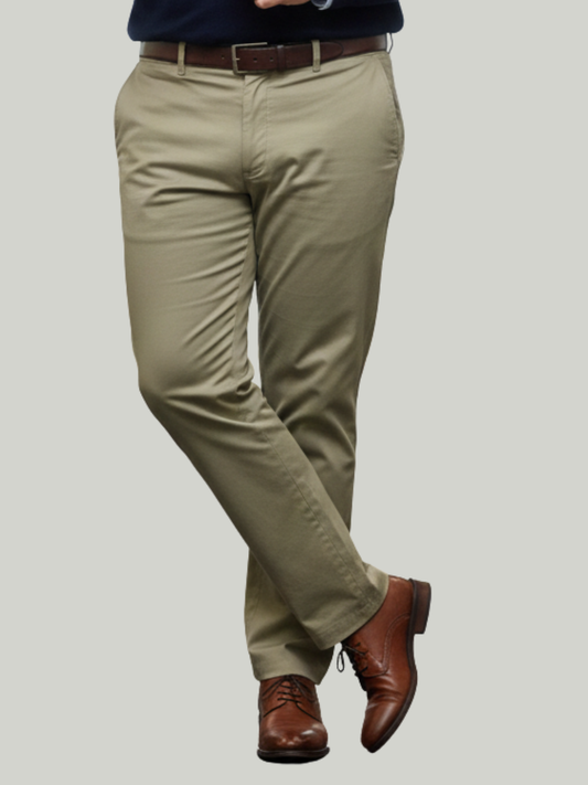 Soft Stretchable light Olive Cotton Pant