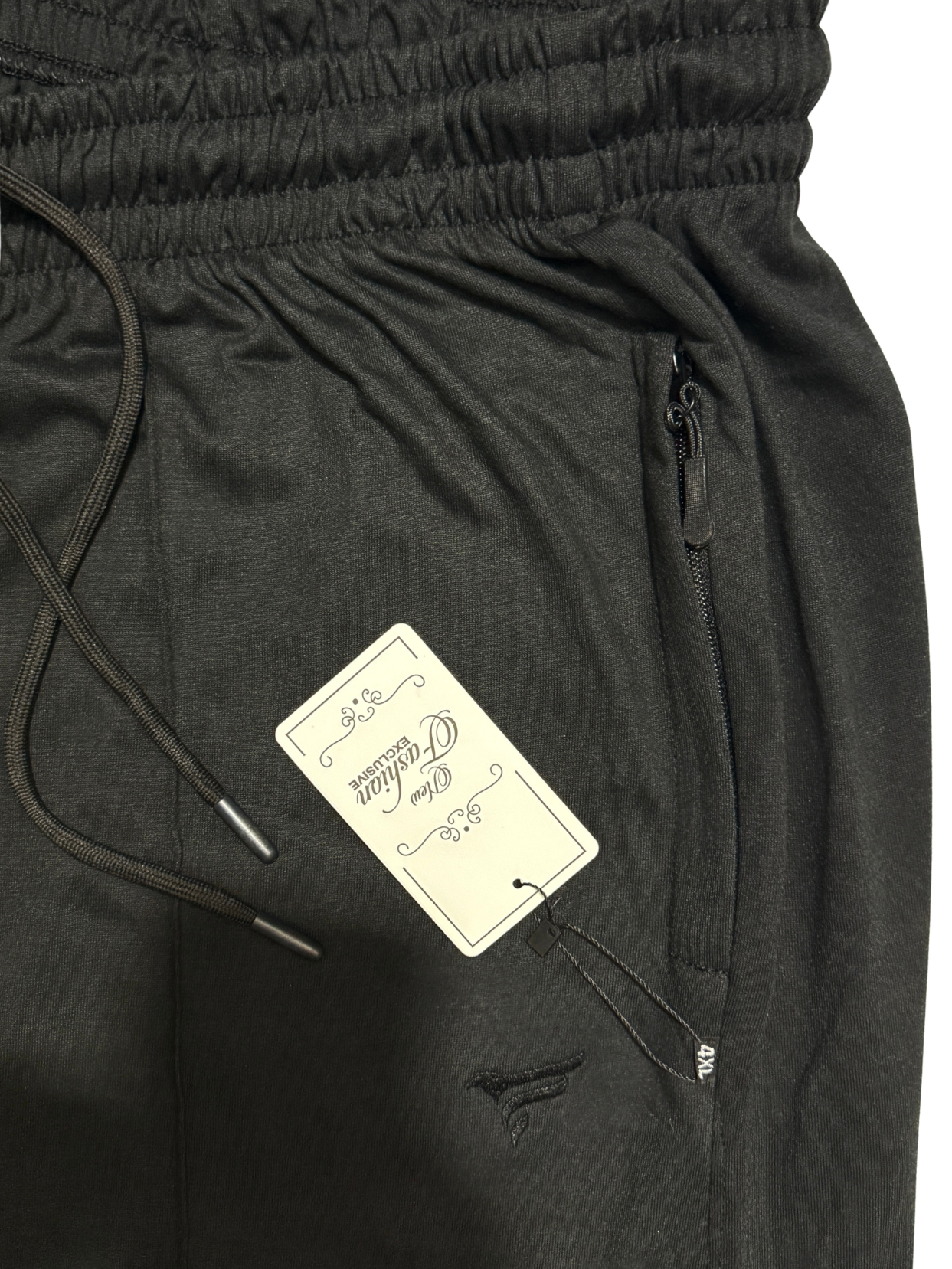 Jet Black Pleated Cotton Jersey Trousers | Summer Edition