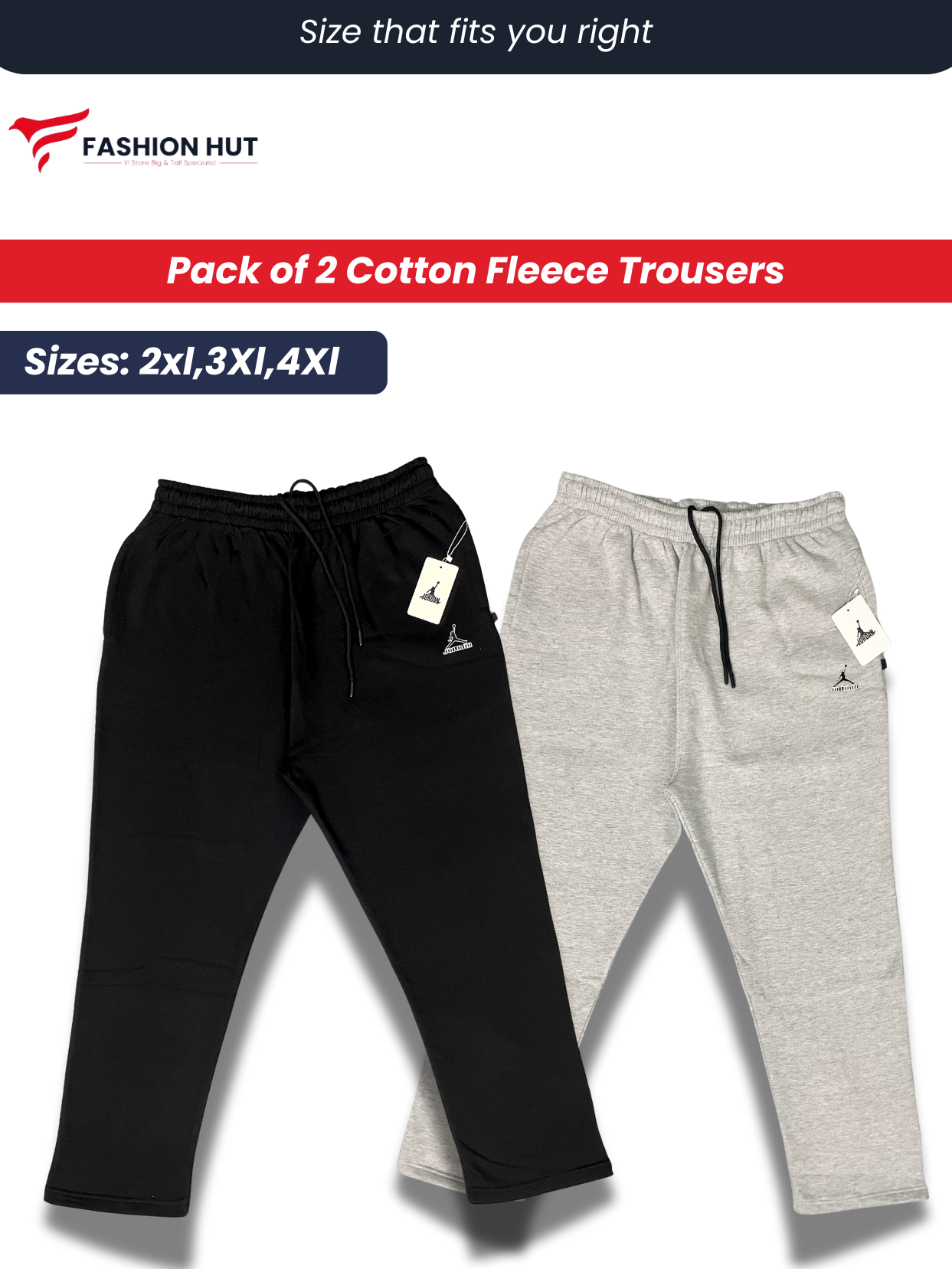 Pack of 2 Premium Fleece Trousers