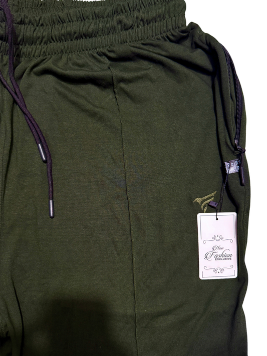 Green Pleated Cotton Jersey Trousers | Summer Edition