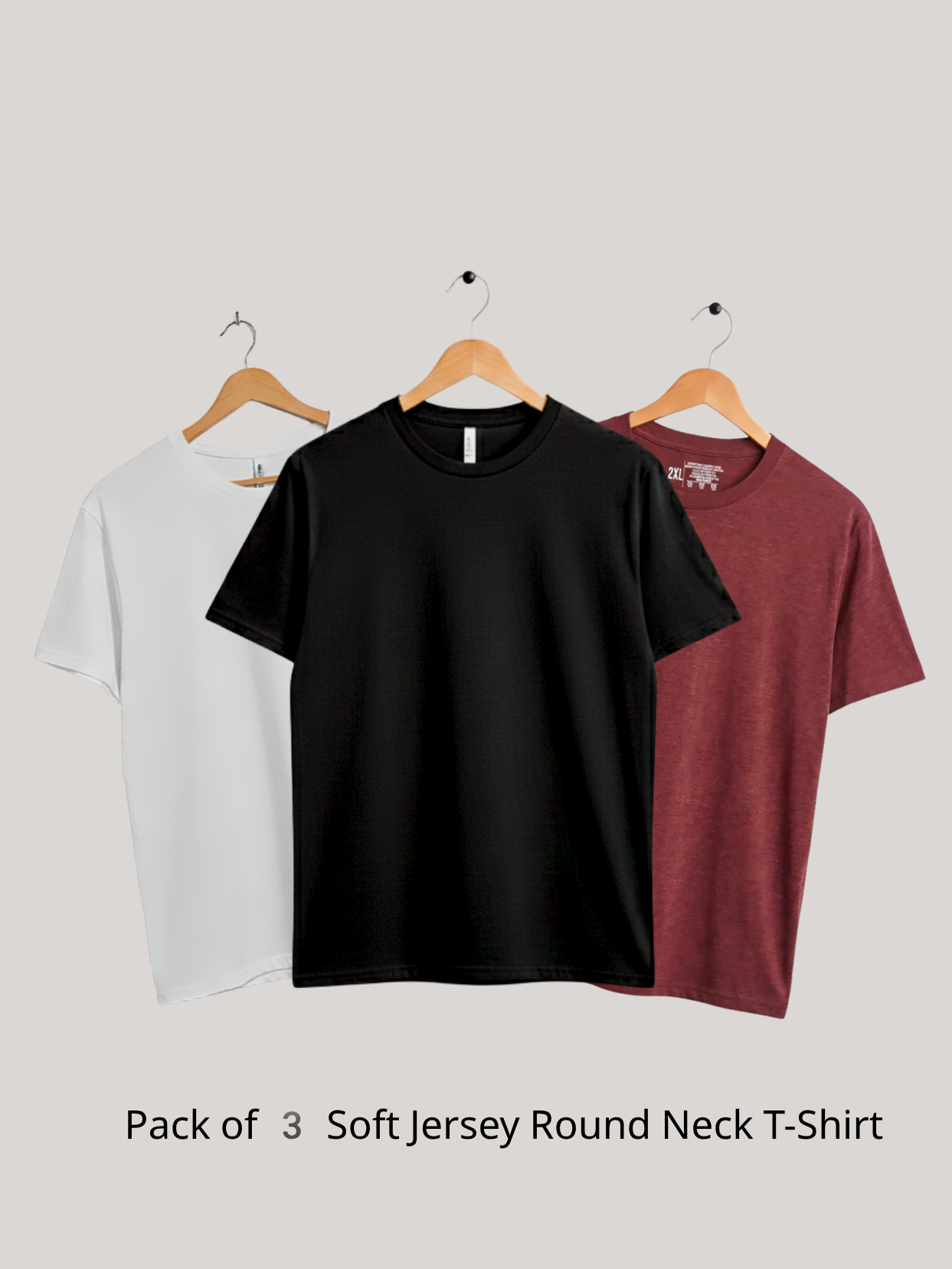 Pack of 3 Soft Jersey Round Neck T-Shirt | Summer Collection