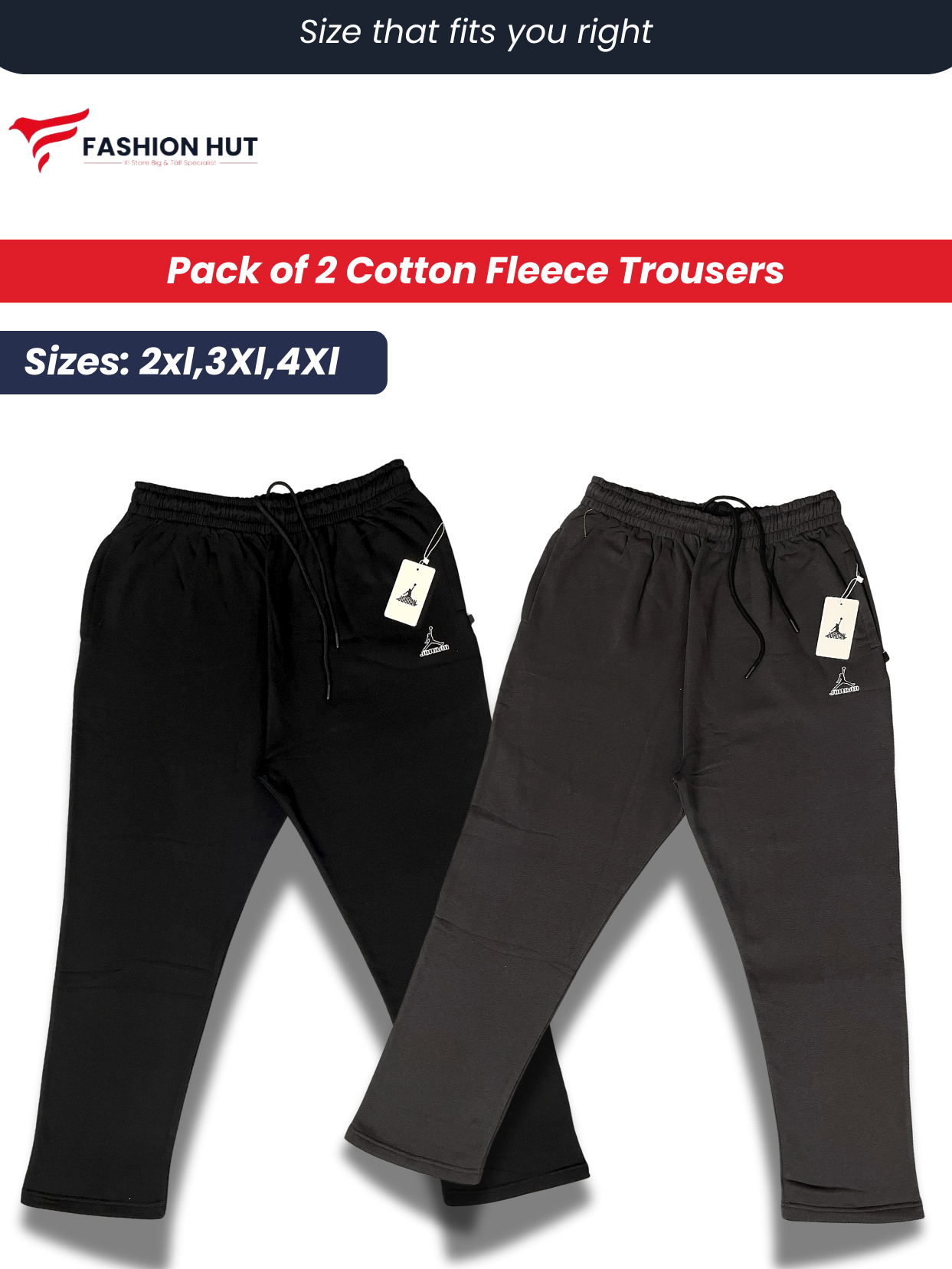 Pack of 2 Premium Fleece Trousers