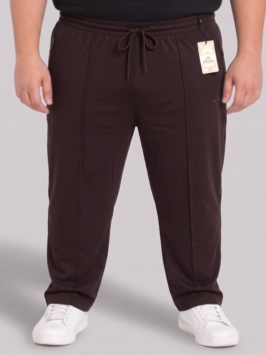 Chocolate Brown Pleated  Cotton Jersey Trousers | Summer Edition