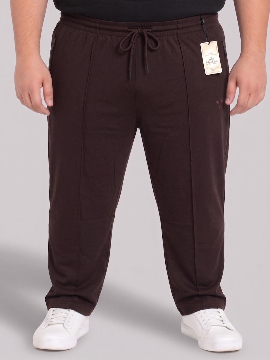 Chocolate Brown Pleated  Cotton Jersey Trousers | Summer Edition