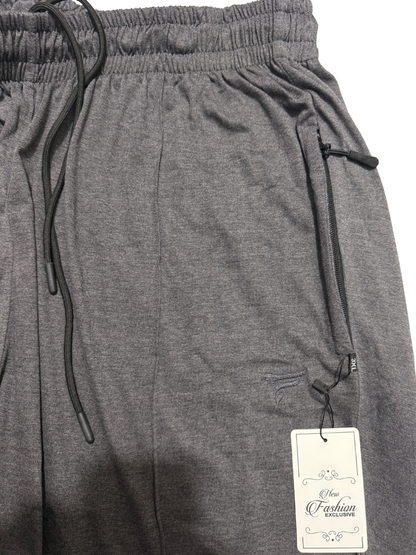 Charcoal Grey Pleated  Cotton Jersey Trousers | Summer Edition