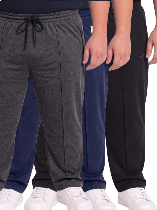 Pack of 3 Pleated  Cotton Jersey Trousers | Summer Edition