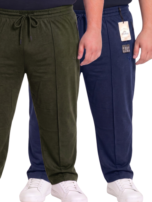 Pack of 2 Pleated Cotton Jersey Trousers | Summer Edition