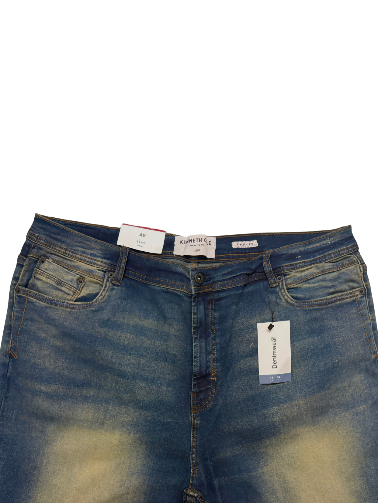 Greenish Blue Cotton Jeans Pant