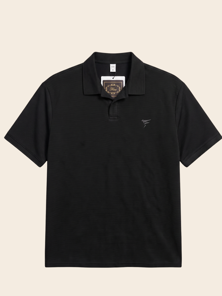 Jet Black Pk Lycra johnny Collar Polo| Summer Fit