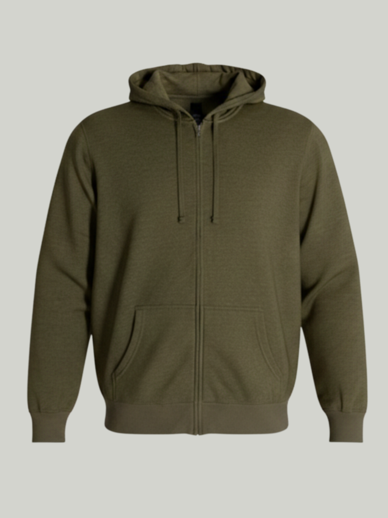 Olive Green Zip Hoodie