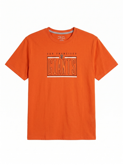 Printed Orange Round Neck T-Shirt | Summer Edition