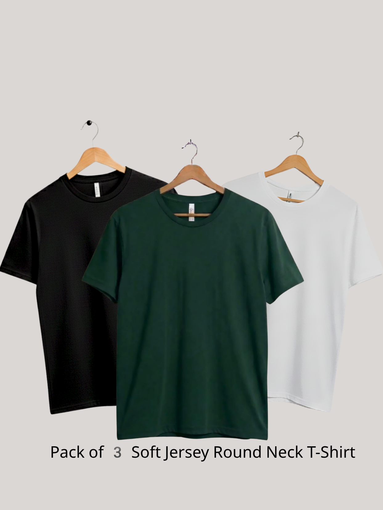 Pack of 3 Soft Jersey Round Neck T-Shirt | Summer Collection