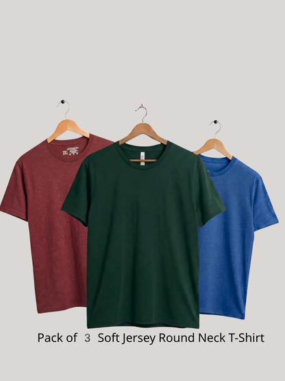 Pack of 3 Soft Jersey Round Neck T-Shirt | Summer Collection