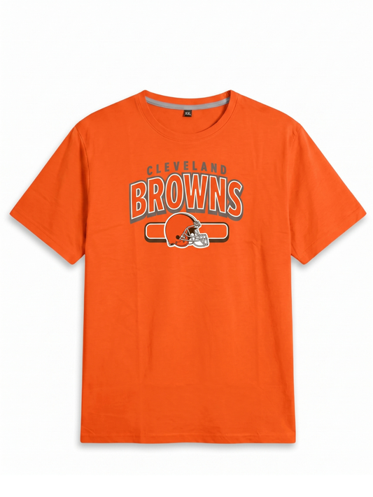 Printed Orange Round Neck T-Shirt | Summer Edition