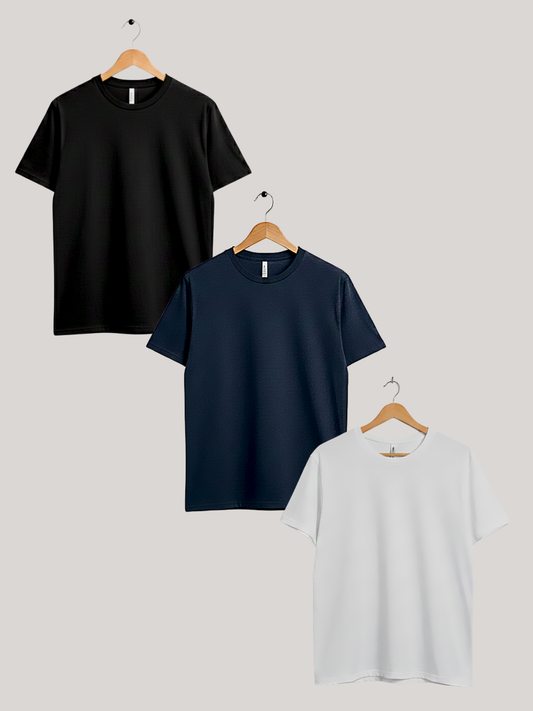 Pack of 3 Soft Jersey Round Neck T-Shirt | Summer Collection