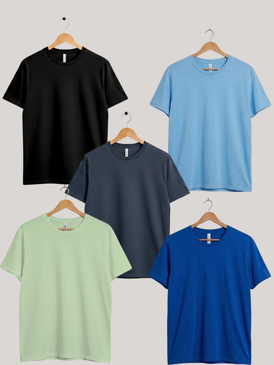 Pack of 5 Soft Jersey Round Neck T-Shirt | Summer Collection
