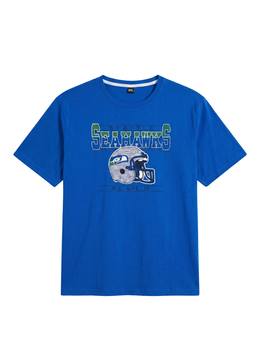 Printed dark Blue Round Neck T-Shirt | Summer Edition