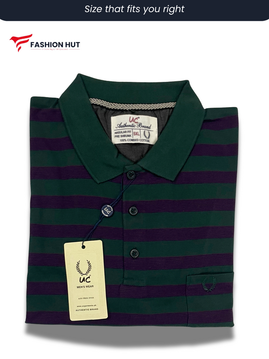 UC  Polo Stripers Green with Purple lines | Summer Fit