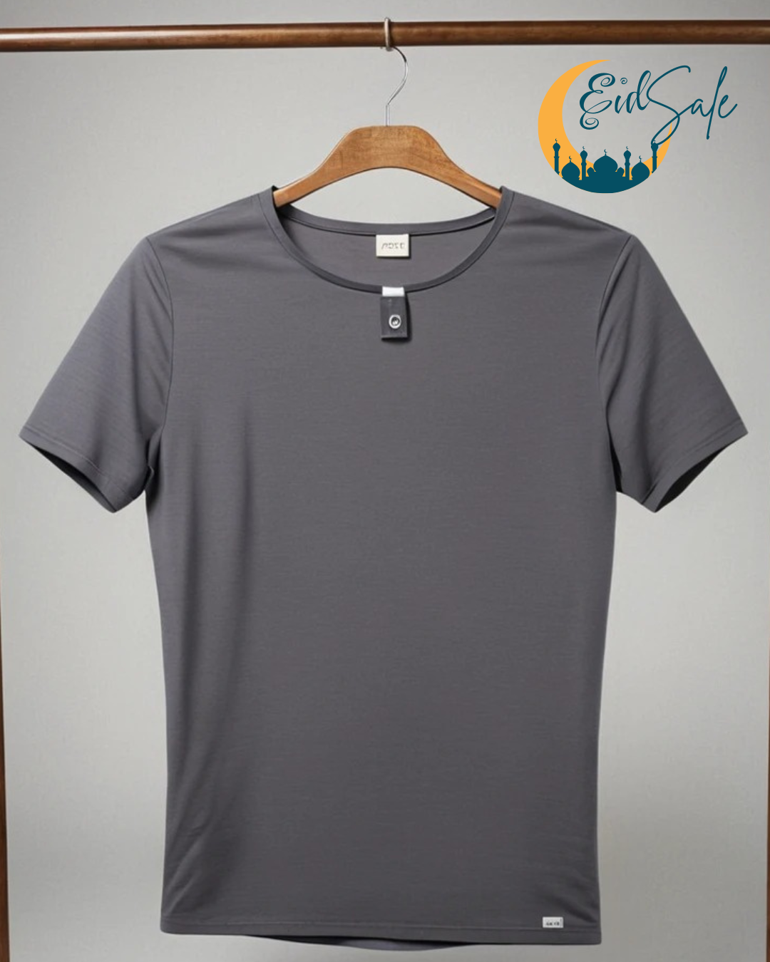 Smoke grey Jersey round neck T-shirt