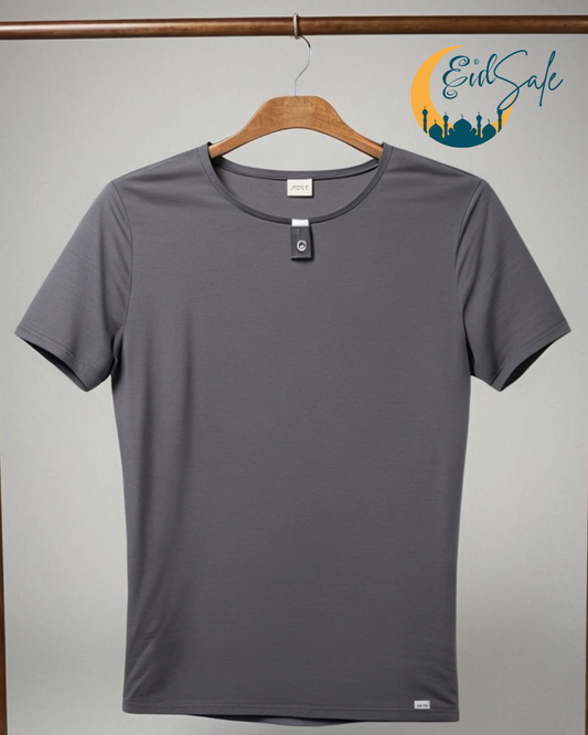 Smoke grey Jersey round neck T-shirt