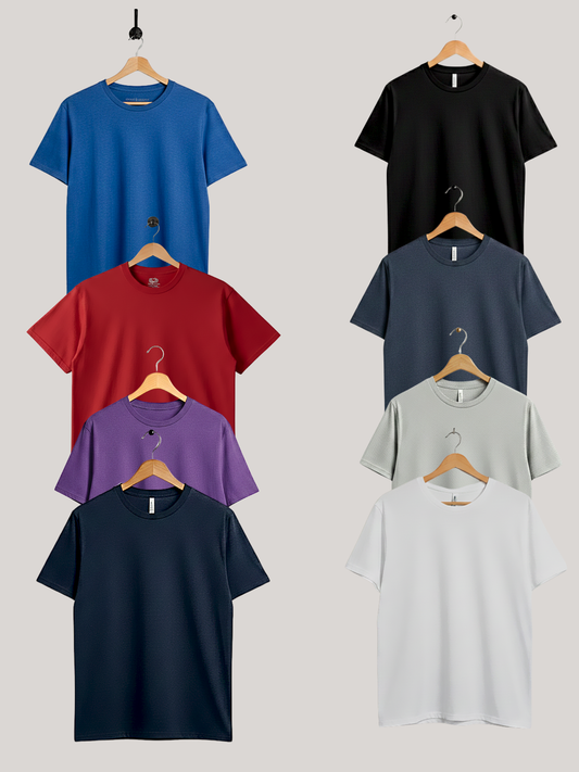 Pack of 8 Soft Jersey Round Neck T-Shirt | Summer Collection