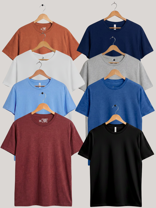 Pack of 8 Soft Jersey Round Neck T-Shirt | Summer Collection