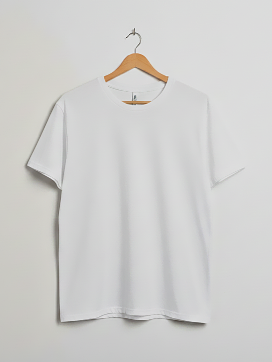 Export White Soft Jersey Round Neck T-shirt