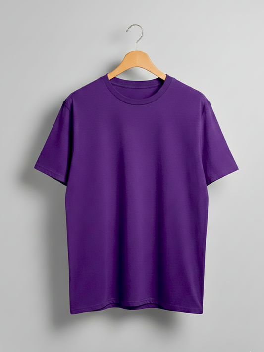 Dark Purple Soft Jersey Round Neck T-shirt