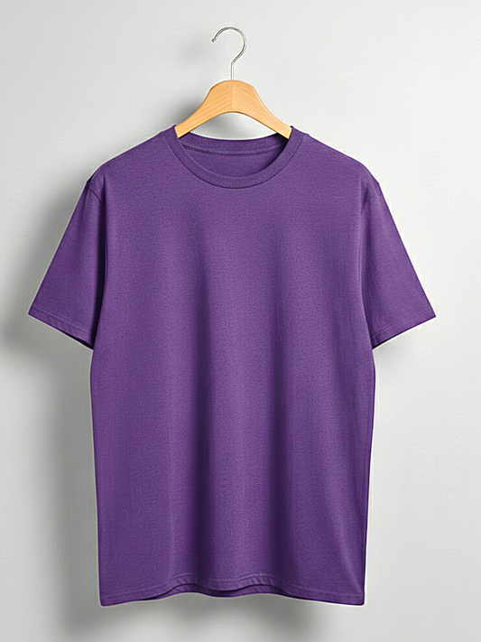 Light Purple Soft Jersey Round Neck T-shirt