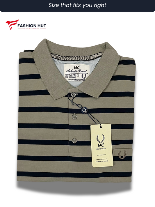 UC Polo Stripers Grey with Blue lines | Summer Fit