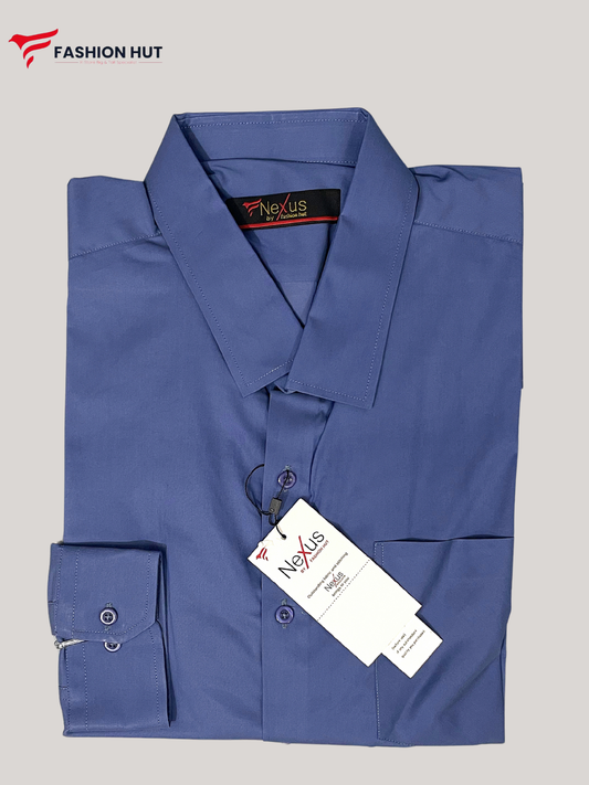 Wedge Wood Blue Plain Shirt