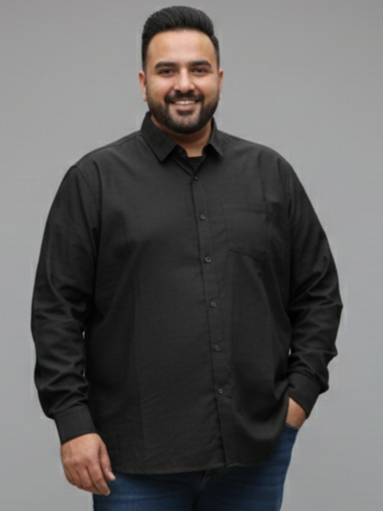 Space Black Plain Shirt