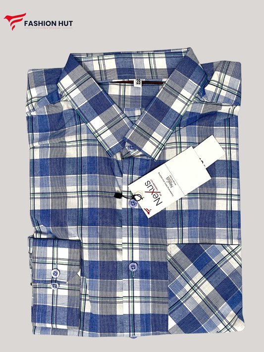 Noir Matrix Blue Checkered Shirt
