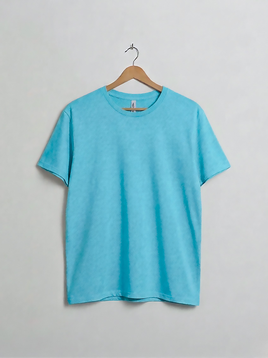 Aqua Blue Jersey round neck T-shirt