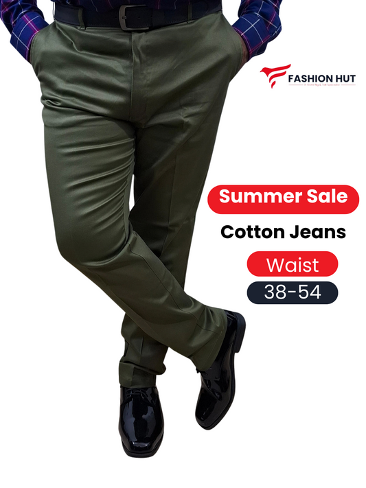Soft Stretchable Dark Olive Green Cotton jeans