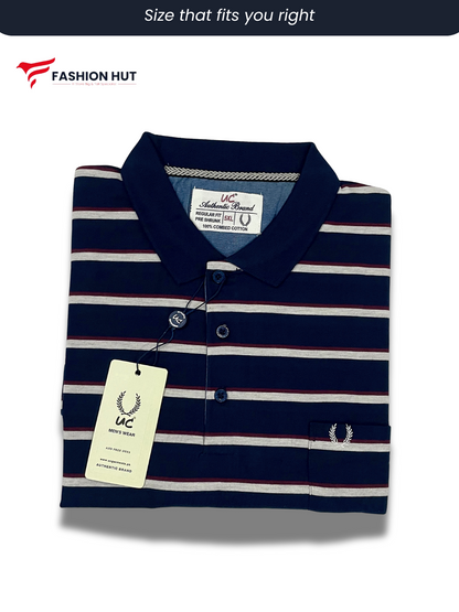 UC Polo Stripers Blue with white lines | Summer Fit