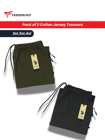 Pack of 2 Soft Cotton Jersey Trousers Big size