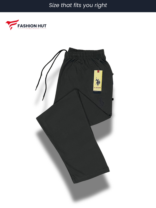 Smoke Grey Soft Cotton Jersey Trousers Big Sizes