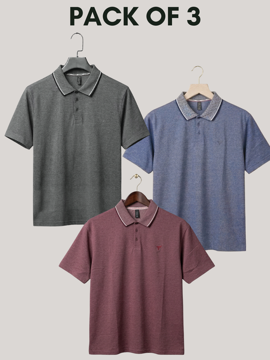 Pack of 3 Bird Eye P.Q Polo Shirt