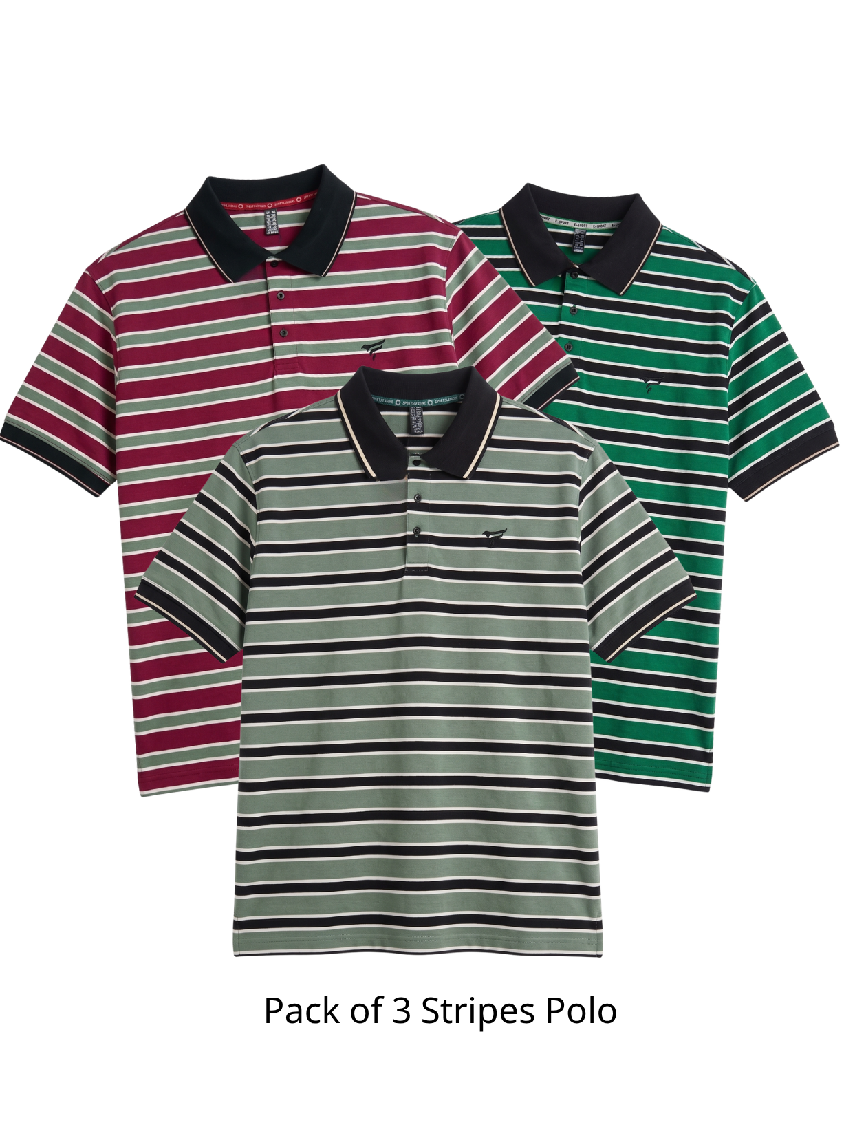 Pack of 3 Stripes Polo | Summer Fit
