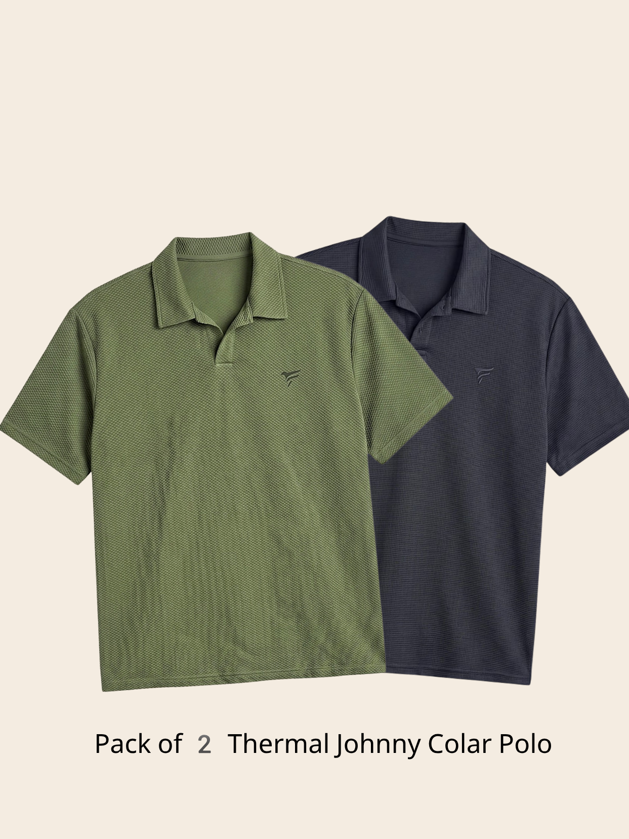 Pack of 2 Thermal Johnny Collar Polo | Summer Fit