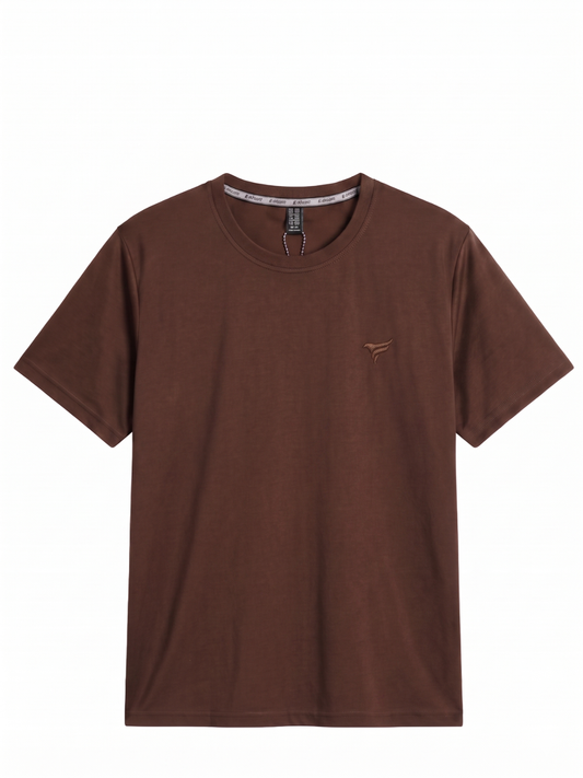 Brown Fresh Cotton Jersey Round Neck | Summer Edition