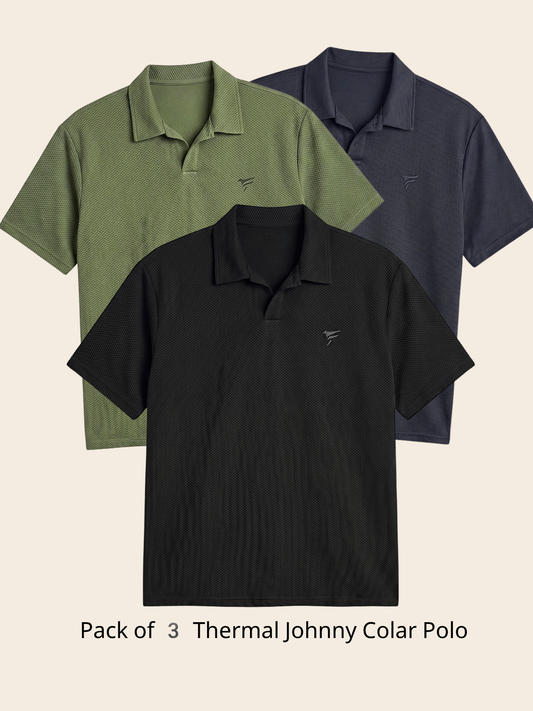 Pack of 3 Thermal Johnny Colar Polo | Summer Fit