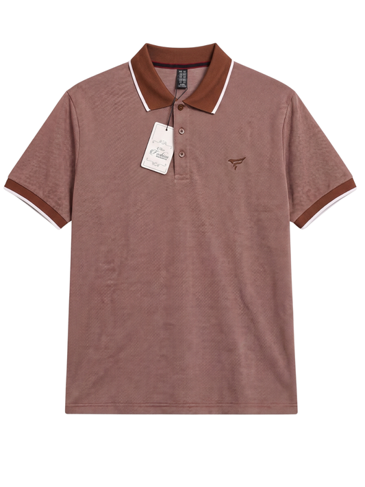Brown Bird Eye P.Q Polo Shirt