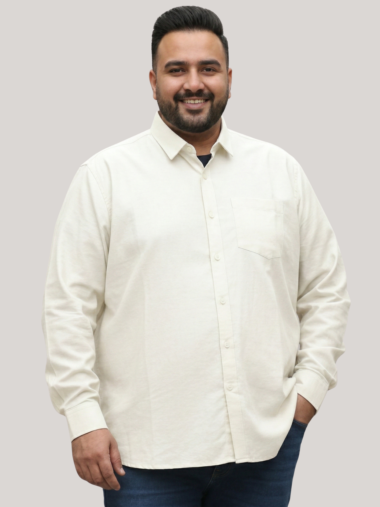 Milky White Plain Shirt